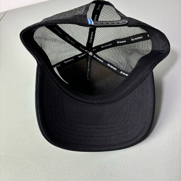 Simms Black Fishing Baseball Hat Cap Snapback Adjustable One Size Cotton Blend - Picture 5 of 8